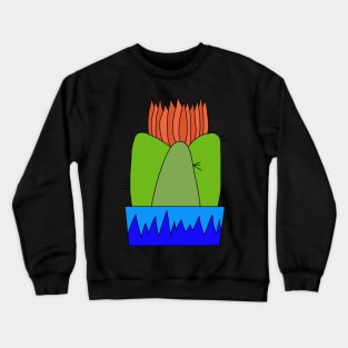 Cute Cactus Design #38: Red Flame Cactus Crewneck Sweatshirt